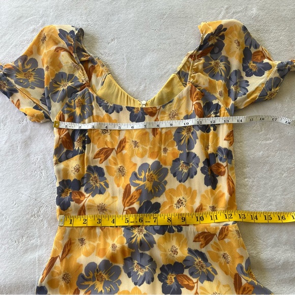 Reformation Meredith Yellow Floral Midi Dress in Terrazza Floral Size 8 - Picture 8 of 12